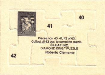 1987 Donruss - Roberto Clemente Puzzle #40-42 Roberto Clemente Back