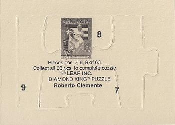 1987 Donruss - Roberto Clemente Puzzle #7-9 Roberto Clemente Back