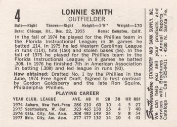 1979 Oklahoma City 89ers #4b Lonnie Smith Back