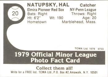 1979 TCMA Elmira Pioneer Red Sox #20 Hal Nataupsky Back