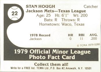 1979 TCMA Jackson Mets #22 Stan Hough Back