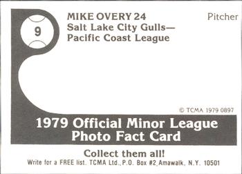 1979 TCMA Salt Lake City Gulls #9 Mike Overy Back