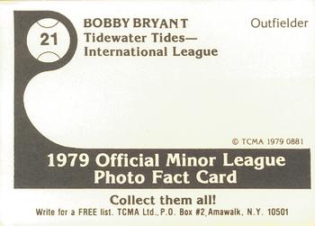 1979 TCMA Tidewater Tides #21 Bobby Bryant Back
