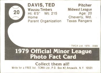 1979 TCMA Wausau Timbers #20 Ted Davis Back