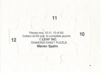 1989 Donruss - Warren Spahn Puzzle #10-12 Warren Spahn Back