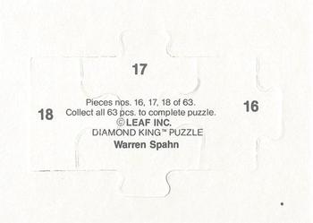1989 Donruss - Warren Spahn Puzzle #16-18 Warren Spahn Back