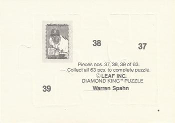 1989 Donruss - Warren Spahn Puzzle #37-39 Warren Spahn Back