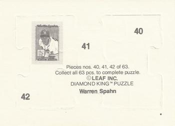1989 Donruss - Warren Spahn Puzzle #40-42 Warren Spahn Back