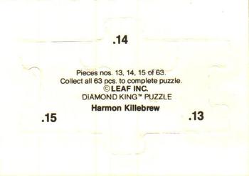 1991 Leaf - Harmon Killebrew Puzzle #13-15 Harmon Killebrew Back