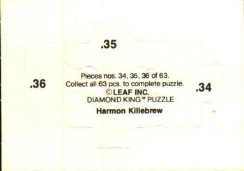 1991 Leaf - Harmon Killebrew Puzzle #34-36 Harmon Killebrew Back