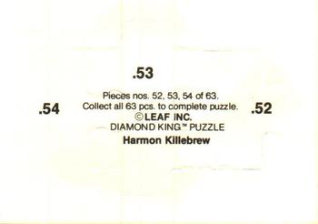 1991 Leaf - Harmon Killebrew Puzzle #52-54 Harmon Killebrew Back