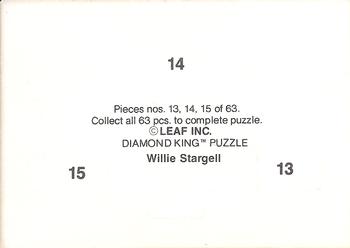 1991 Donruss - Willie Stargell Puzzle #13-15 Willie Stargell Back