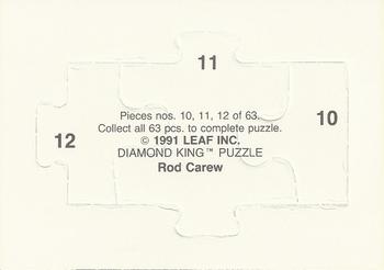 1992 Donruss - Rod Carew Puzzle #10-12 Rod Carew Back