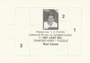 1992 Donruss - Rod Carew Puzzle #1-3 Rod Carew Back