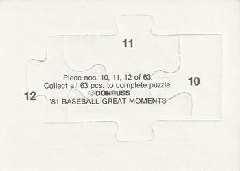 1982 Donruss - Babe Ruth Puzzle #10-12 '81 Baseball Great Moments (Babe Ruth) Back