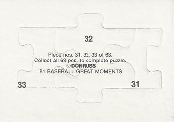 1982 Donruss - Babe Ruth Puzzle #31-33 '81 Baseball Great Moments (Babe Ruth) Back