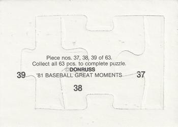 1982 Donruss - Babe Ruth Puzzle #37-39 '81 Baseball Great Moments (Babe Ruth) Back
