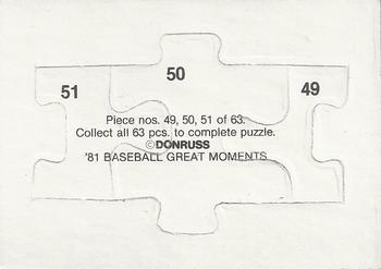 1982 Donruss - Babe Ruth Puzzle #49-51 '81 Baseball Great Moments (Babe Ruth) Back