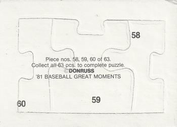 1982 Donruss - Babe Ruth Puzzle #58-60 '81 Baseball Great Moments (Babe Ruth) Back