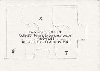 1982 Donruss - Babe Ruth Puzzle #7-9 '81 Baseball Great Moments (Babe Ruth) Back