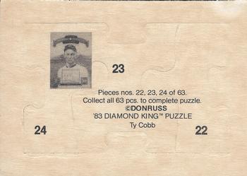 1983 Donruss - Ty Cobb Puzzle #22-24 Ty Cobb Back