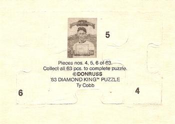 1983 Donruss - Ty Cobb Puzzle #4-6 Ty Cobb Back