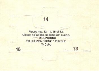 1983 Donruss - Ty Cobb Puzzle #13-15 Ty Cobb Back