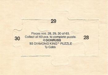1983 Donruss - Ty Cobb Puzzle #28-30 Ty Cobb Back