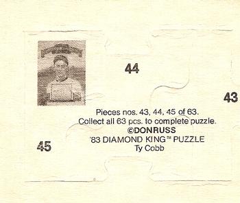 1983 Donruss - Ty Cobb Puzzle #43-45 Ty Cobb Back