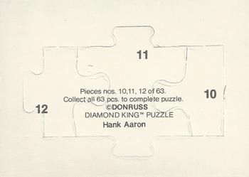 1986 Donruss - Hank Aaron Puzzle #10-12 Hank Aaron Back