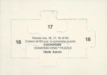 1986 Donruss - Hank Aaron Puzzle #16-18 Hank Aaron Back