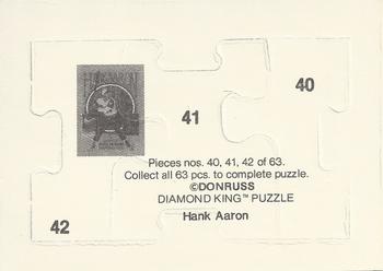 1986 Donruss - Hank Aaron Puzzle #40-42 Hank Aaron Back