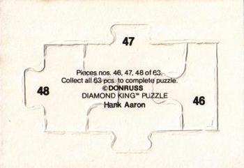 1986 Donruss - Hank Aaron Puzzle #46-48 Hank Aaron Back
