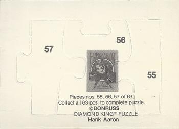 1986 Donruss - Hank Aaron Puzzle #55-57 Hank Aaron Back
