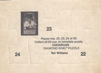 1984 Donruss Action All-Stars - Ted Williams Puzzle #22-24 Ted Williams Back