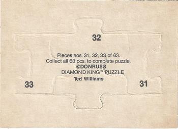 1984 Donruss Action All-Stars - Ted Williams Puzzle #31-33 Ted Williams Back