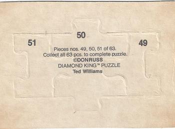 1984 Donruss Action All-Stars - Ted Williams Puzzle #49-51 Ted Williams Back