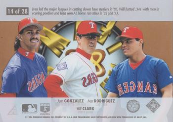 1996 Select - Team Nucleus #14 Juan Gonzalez / Ivan Rodriguez / Will Clark Back