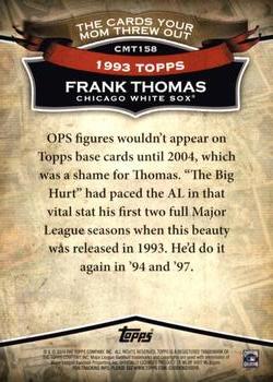 2010 Topps Update - The Cards Your Mom Threw Out #CMT158 Frank Thomas Back