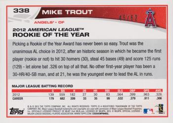 2013 Topps - Black #338 Mike Trout Back