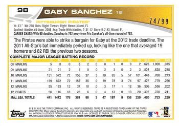 2013 Topps - Camo #98 Gaby Sanchez Back