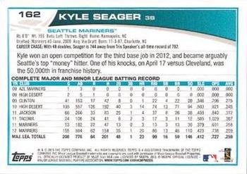 2013 Topps - Emerald Foil #162 Kyle Seager Back