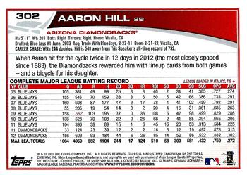 2013 Topps - Emerald Foil #302 Aaron Hill Back