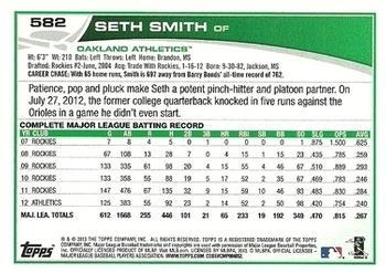 2013 Topps - Emerald Foil #582 Seth Smith Back