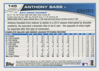 2013 Topps - Gold #145 Anthony Bass Back