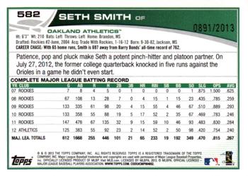 2013 Topps - Gold #582 Seth Smith Back