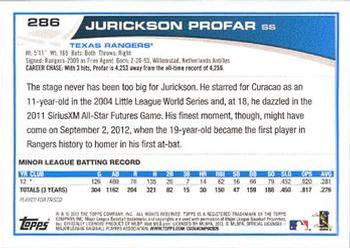 2013 Topps - Platinum #286 Jurickson Profar Back