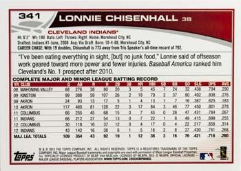 2013 Topps - Platinum #341 Lonnie Chisenhall Back