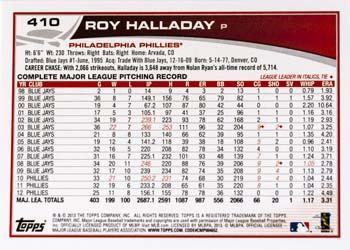 2013 Topps - Platinum #410 Roy Halladay Back
