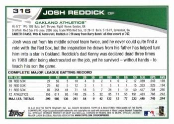 2013 Topps - Red #316 Josh Reddick Back